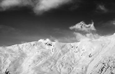 Image showing View on snowy off-piste slope