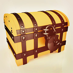 Image showing The chest. 3D illustration. Vintage style.