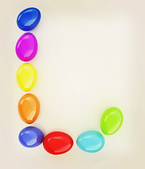 Image showing Alphabet from colorful eggs. Letter \