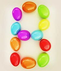 Image showing Alphabet from colorful eggs. Letter \