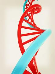 Image showing DNA structure model on white. 3D illustration. Vintage style.