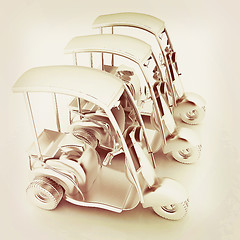 Image showing scooters. 3D illustration. Vintage style.