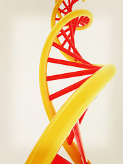 Image showing DNA structure model on white. 3D illustration. Vintage style.