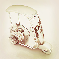 Image showing scooter. 3D illustration. Vintage style.
