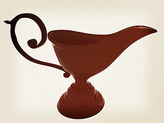 Image showing Vase in the eastern style. 3D illustration. Vintage style.