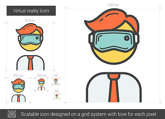 Image showing Virtual reality line icon.