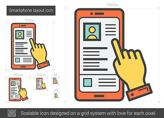 Image showing Smartphone layout line icon.