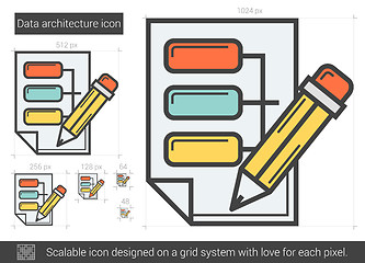 Image showing Data architecture line icon.