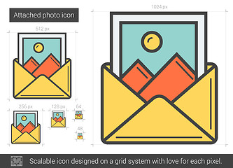 Image showing Attached photo line icon.
