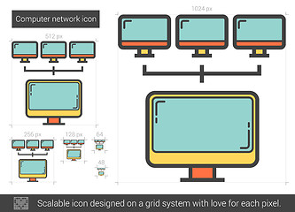 Image showing Computer network line icon.