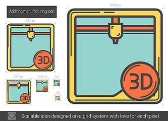 Image showing Additing manufacturing line icon.