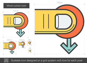 Image showing Move cursor line icon.