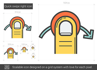 Image showing Quick swipe right line icon.