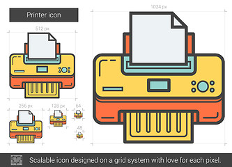 Image showing Printer line icon.