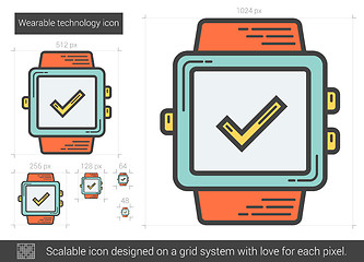 Image showing Wearable technology line icon.