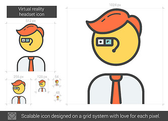 Image showing Virtual reality headset line icon.