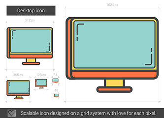 Image showing Desktop line icon.