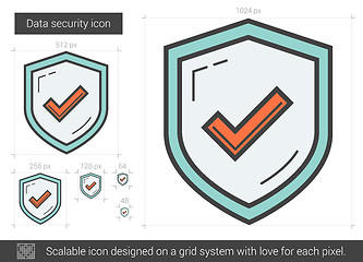 Image showing Data security line icon.