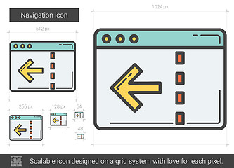 Image showing Navigation line icon.