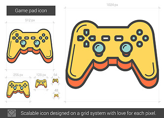 Image showing Game pad line icon.