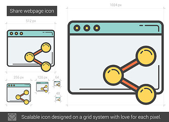 Image showing Share webpage line icon.