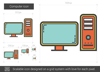 Image showing Computer line icon.