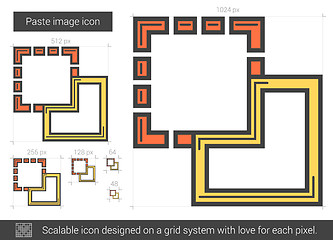 Image showing Paste image line icon.