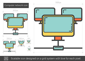 Image showing Computer network line icon.