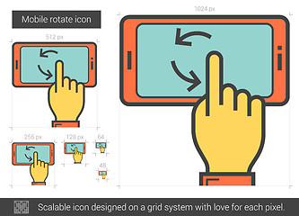 Image showing Mobile rotate line icon.