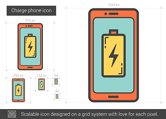 Image showing Charge phone line icon.