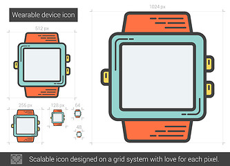 Image showing Wearable device line icon.