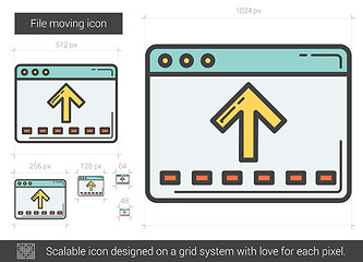 Image showing File moving line icon.