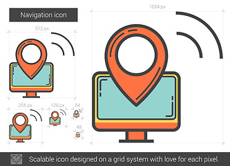 Image showing Navigation line icon.