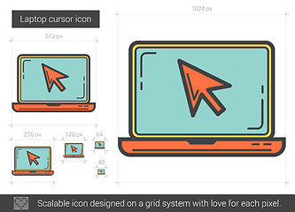 Image showing Laptop cursor line icon.