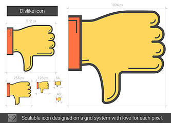 Image showing Dislike line icon.