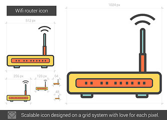 Image showing Wifi router line icon.