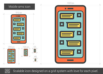 Image showing Mobile sms line icon.