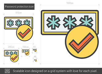 Image showing Password protection line icon.
