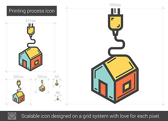 Image showing Printing process line icon.