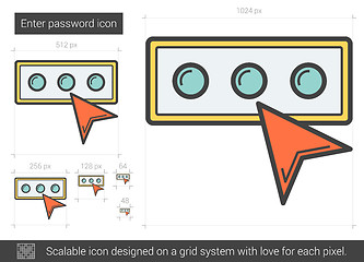 Image showing Enter password line icon.