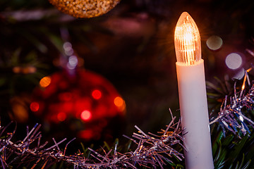 Image showing Xmas lights on a Christmas tree