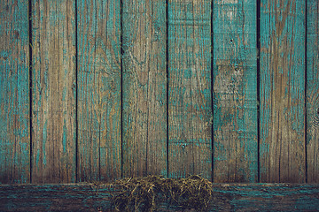 Image showing Grunge background with wooden planks in blue colors