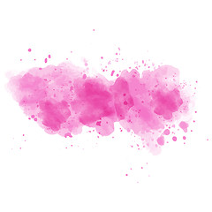 Image showing Pink watercolor painted  stain isolated on white background