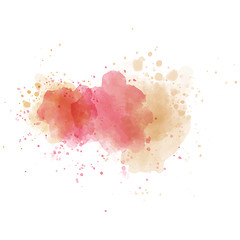 Image showing Pink watercolor painted  stain isolated on white background