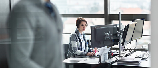 Image showing Personal assistant working in corporate office.