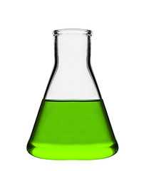 Image showing Chemical laboratory flask with green liquid