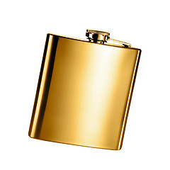 Image showing Stainless hip flask isolated 
