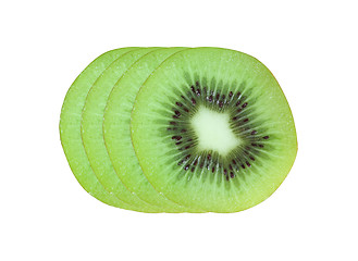 Image showing Slices of fresh kiwi fruit