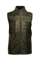 Image showing Leather biker jacket vest