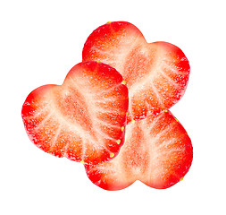 Image showing Cut strawberry isolated 
